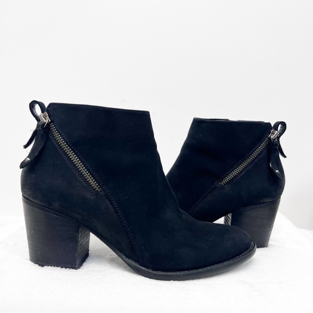 Blondo Nivada Black Waterproof Suede Leather Ankle Heel Boots Women’s Size 8.5 - Picture 2 of 13